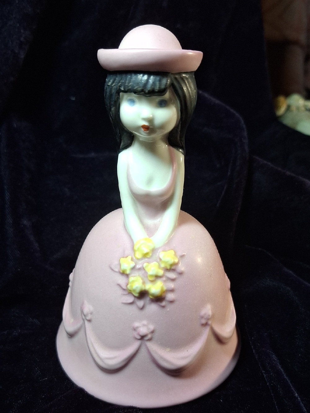 Goebel Pink Floral Lady Figurine with Yellow Accents